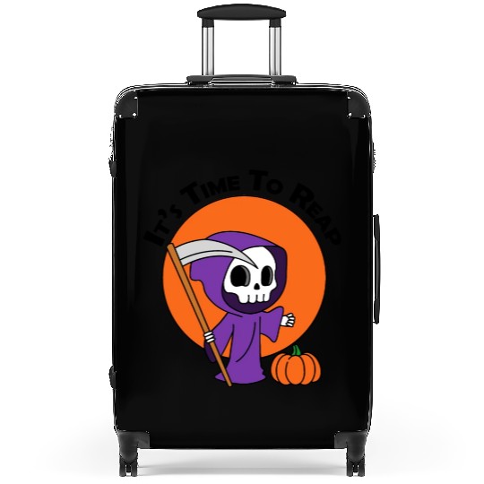 It's Time To Reap Halloween Spooky Grim Reaper Suitcases