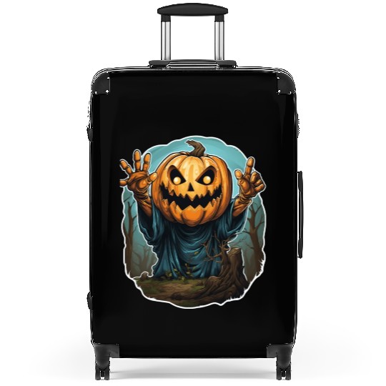Halloween Emerging Hands Spooky Pumpkin Suitcases