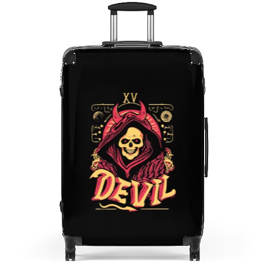 Devil Tarot Skeleton Halloween Occult Suitcases
