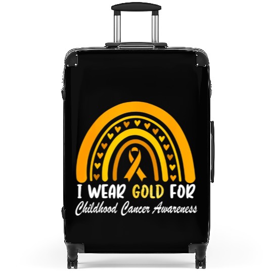 I Wear Gold For Childhood Cancer Awareness Suitcases