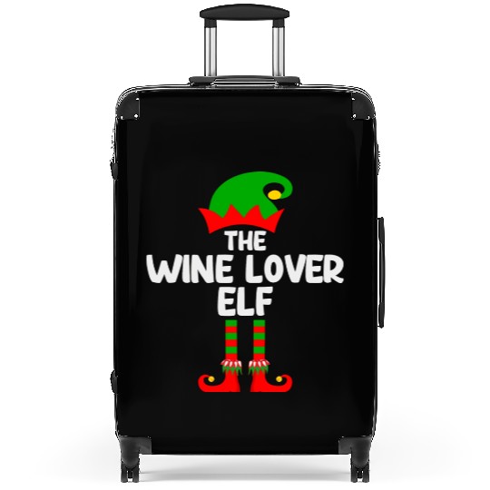 Wine Lover Elf Matching Family Group Christmas Suitcases