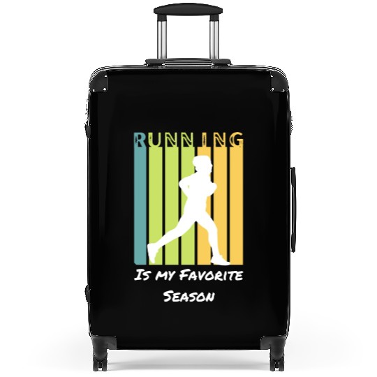Cool Sports Saying Running Is My Favorite Season Suitcases
