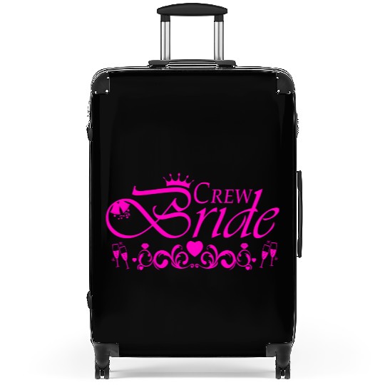 Crew Bride Bachelorette Party Hotpink Suitcases