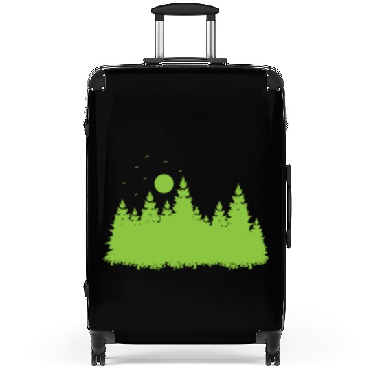 Forest with Leaves in Environment Suitcases