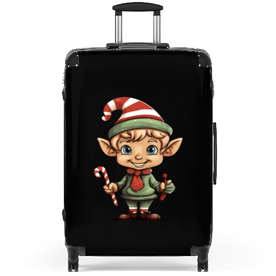 Christmas Elf Candy Cane X-Mas Pajamas Party Suitcases