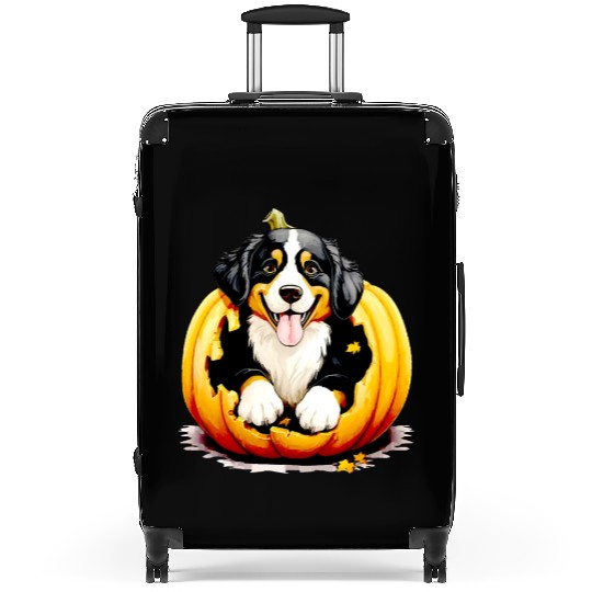 Halloween Bernese Mountain Dog Suitcases