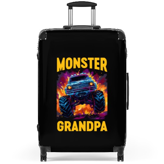 Monster Truck Grandpa Monster Grandad Retro Suitcases