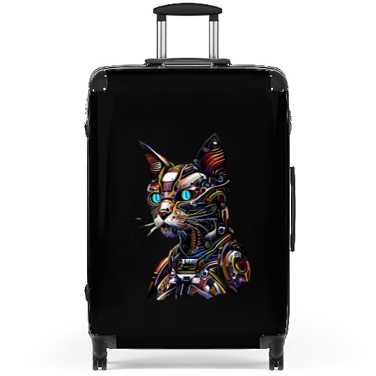 Cyborg cat robot Suitcases