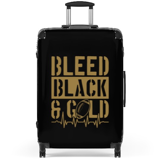 Bleed Black and Gold Group School Football Sports Suitcases