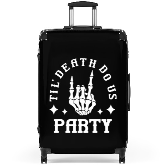 Halloween Till Death Do Us Party Skeleton Hand Suitcases