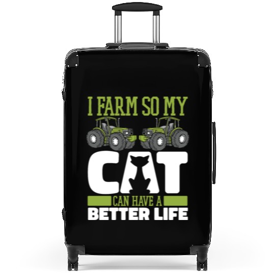 Farming Farmer Cat Suitcases