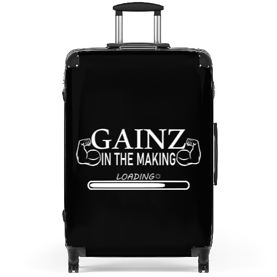 gainz in the making funny Gym Fitness Bodybuilding Suitcases