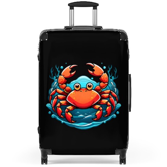 funny crab Suitcases