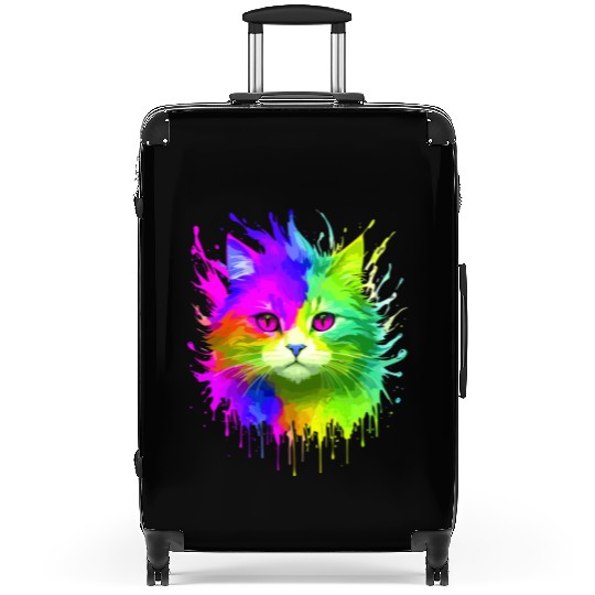 Rainbow Cat Cat Kitten Lovers Apparel tie-dye Suitcases