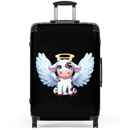 cow angel wings farm halo Suitcases