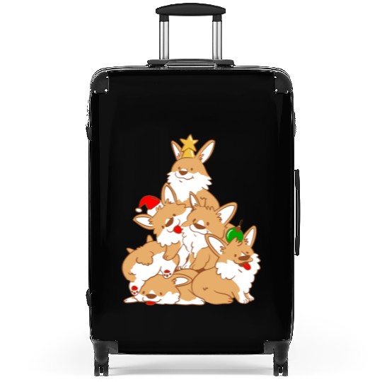 Corgi Dog Christmas Tree Animals Lover Xmas Suitcases