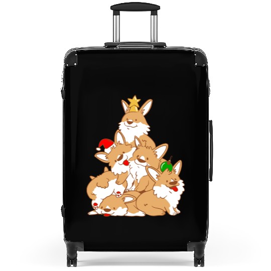 Corgi Dog Christmas Tree Animals Lover Xmas Suitcases