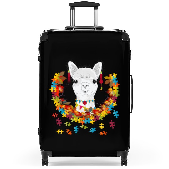 decorated alpaca in an autumnal setting Suitcases