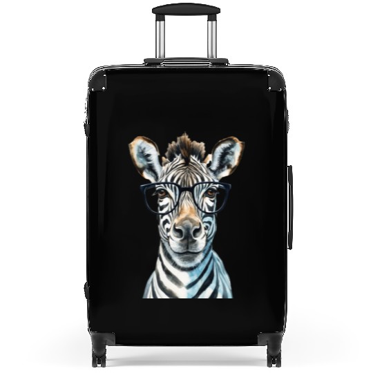 Funny Zebra Wearing glasses Suitcases