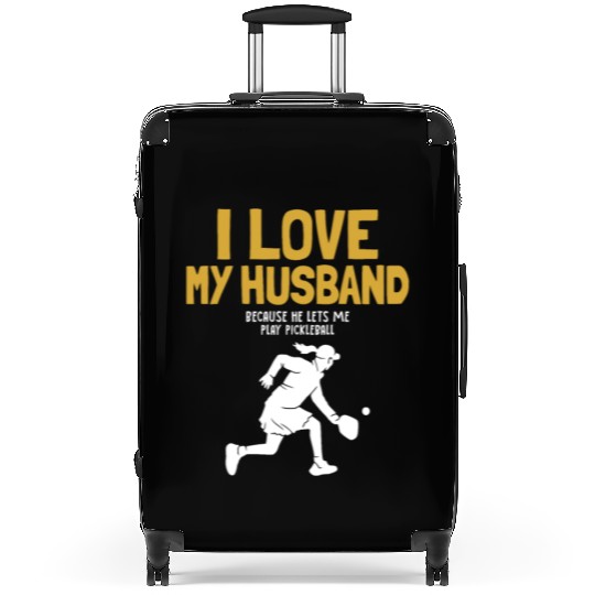 I Love My Husband Pickleball Team Coach Trainer Suitcases