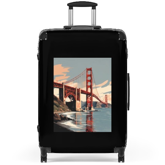Golden Gate Bridge California Suitcases, Golden Gate