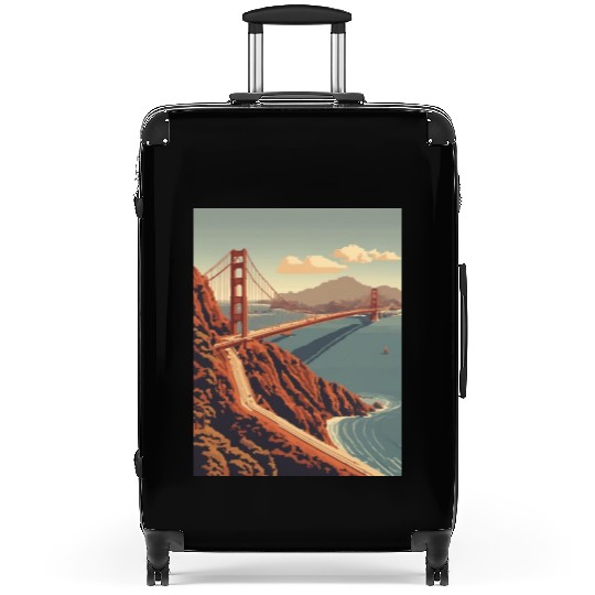 Golden Gate Bridge California Suitcases, Golden Gate