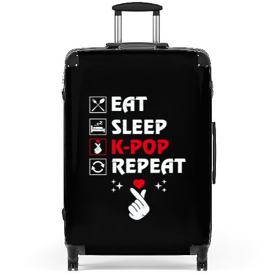 Eat Sleep K-Pop Repeat Korean Pop Music Korea Suitcases