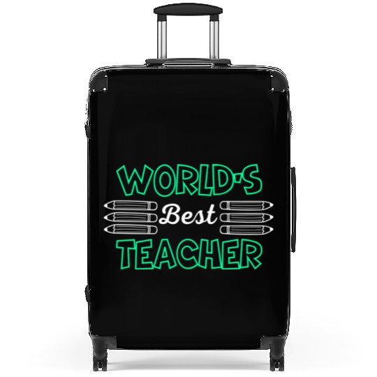 World s best teacher. Suitcases