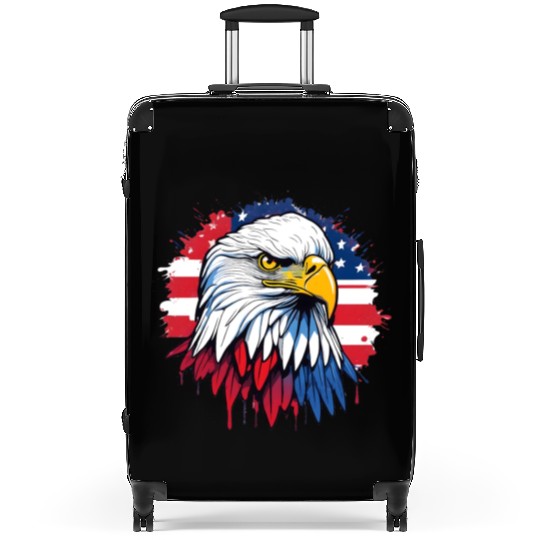 American flag and majestic eagle Suitcases