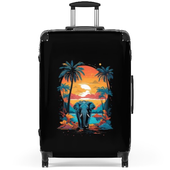Urban Jungle Majesty: Colorful Elephant Suitcases