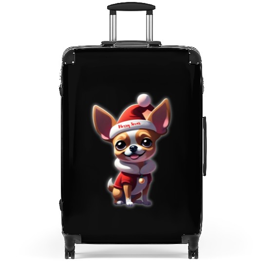 Little Chihuahua Merry Xmas Suitcases