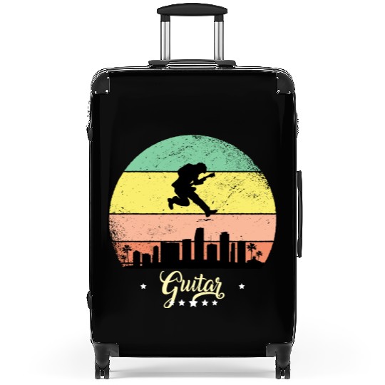 Guitar Vintage Music Retro Sunset Suitcases