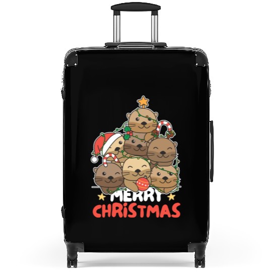 Otter Christmas Tree Merry Christmas Suitcases