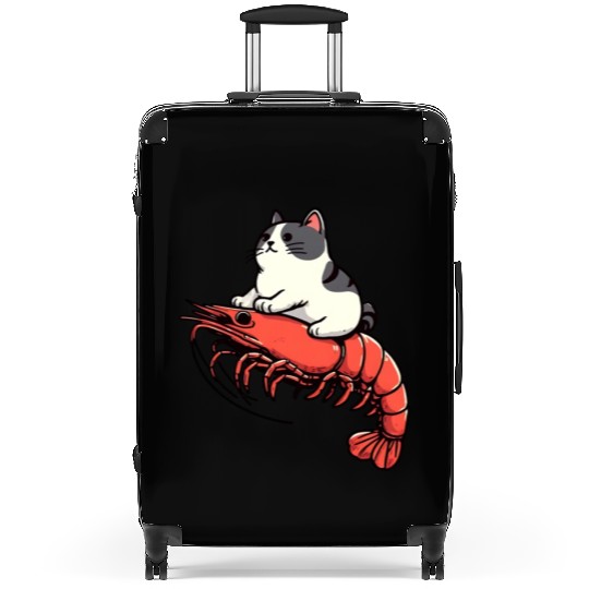 Cat rides shrimp Suitcases