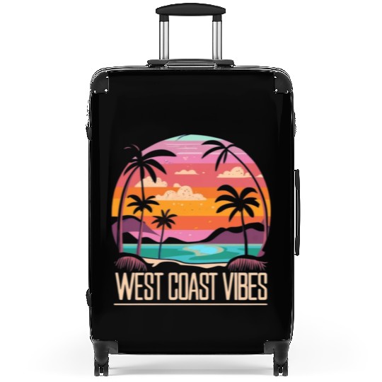 Tranquil beach at sunset West Coast Vibes Suitcases