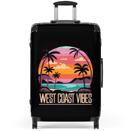Tranquil beach at sunset West Coast Vibes Suitcases