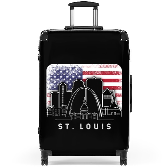 St. Louis Missouri American Flag Vintage Suitcases