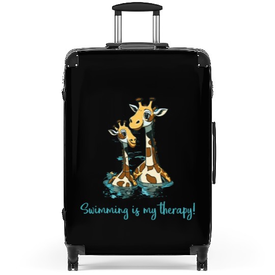 swimming is my therapy - lifeguard Suitcases