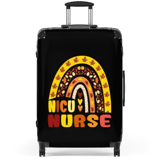 Rainbow Autumn NICU Nurse Maple Leaf Fall Vibes Suitcases