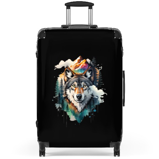 Majestic Mountain Wolf Nature Inspired Artwork Suitcases