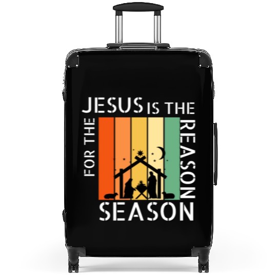 Retro Jesus is the Reason for the Season Suitcases