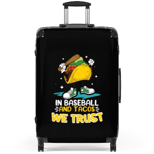 Taco Mexican Food Baseball Card Baseball Player Suitcases