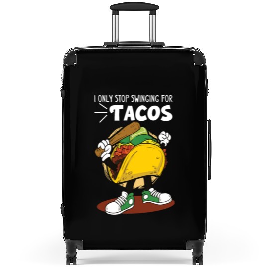 Taco Mexican Food Baseball Card Baseball Player Suitcases