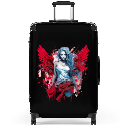 Woman with Angel Wings Angel Esoteric Wings Suitcases