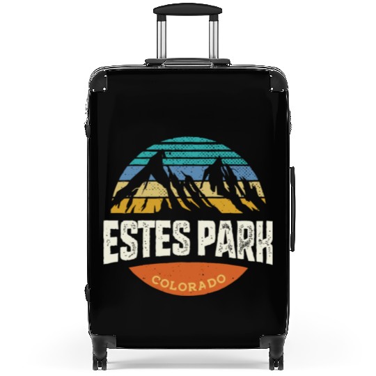 Estes Park Colorado Vintage Mountain Buffalo Suitcases