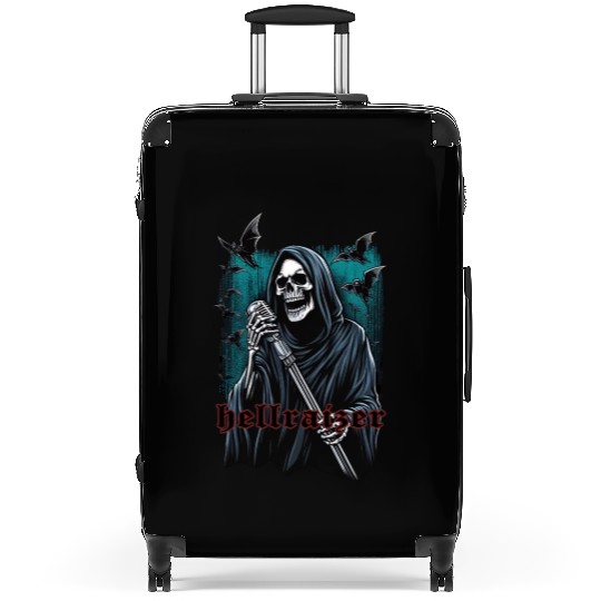 HellRaizer Reaper with Microphone and Bats Green Suitcases