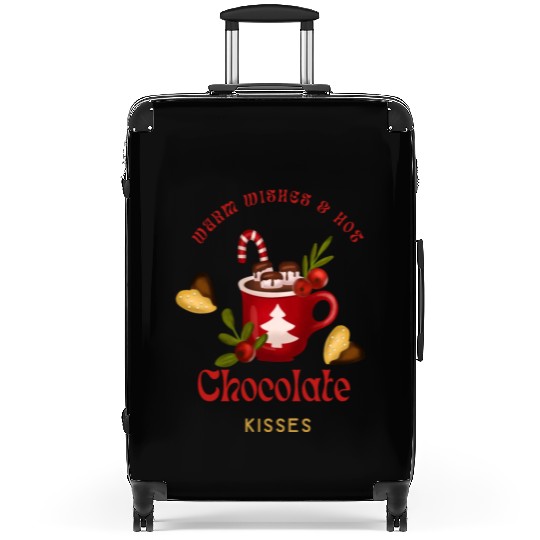 Merry Christmas Warm Wishes and Hot Chocolate Suitcases