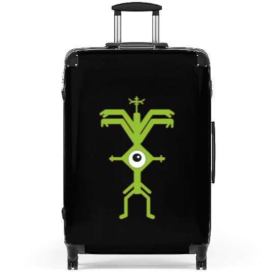 Psychedelic Man Logo green Suitcases