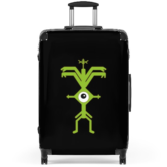 Psychedelic Man Logo green Suitcases