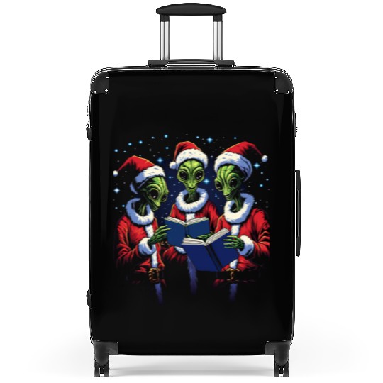 Alien Christmas Carolers Suitcases
